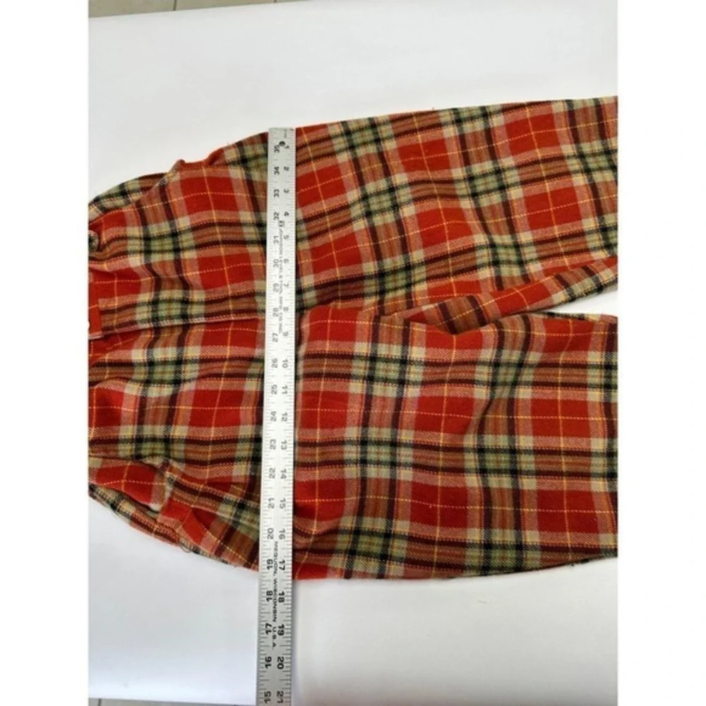 Vintage 60s 70s Cutie Pie Plaid Wool Blend Pants Girls Sz 10‎ Red Tartan
